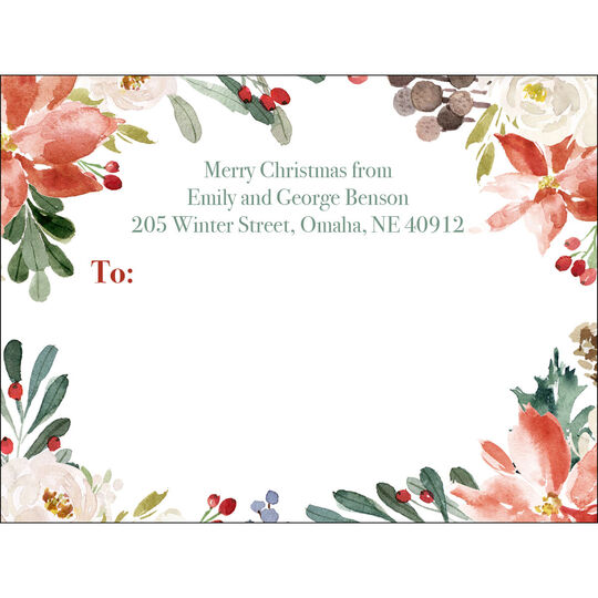 Autumn Berry Floral Shipping Labels